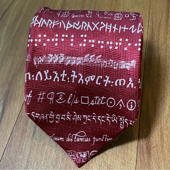 Josh Bach Tie Men’s Pure Silk Necktie With Various Signs and Symbols - Picture 10 of 12